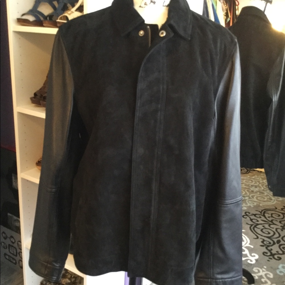 New Men’s Suede and Leather Jacket L